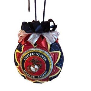 United States Marine Corps Quilted Fabric Christmas Ornament handmade Patriotic